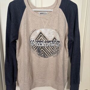 Breckenridge Beige and Navy Sweatshirt